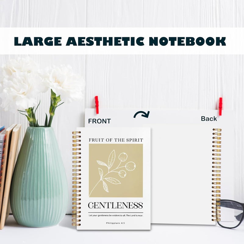 BearCake Fruit of the Spirit Gentleness Christian Notebook Journal, Christian Gifts for Women, Bible Notebooks for Note Taking, Bible Journaling Notebook, Hardcover Spiral Notebook 5.5x8.3 - Image 4